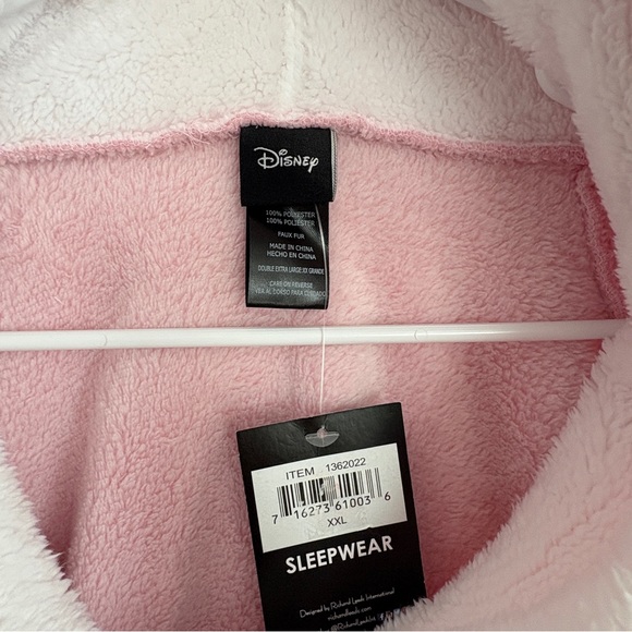 NWT- Disney Minnie & Mickey faux fur hooded pullover lounge/robe, pink- size xxl - Picture 7 of 9